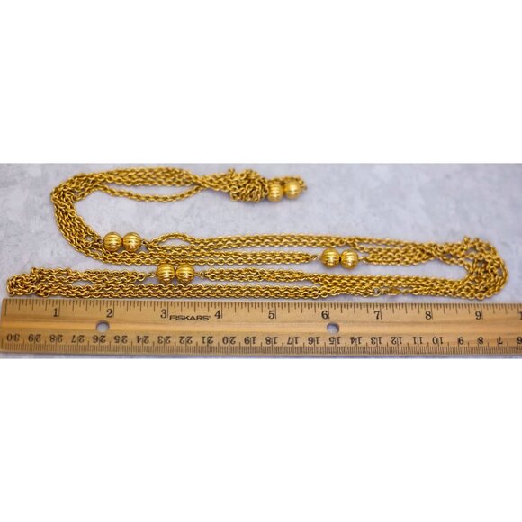 54 inch, Vintage Long Gold Tone Multi Chain Necklace by Monet - CA1 - Picture 3 of 3